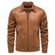 Fashion Lapel Zipper Jacket Autumn And Winter Solid Suede Coat Men's Clothing Outdoor - EX-STOCK CANADA