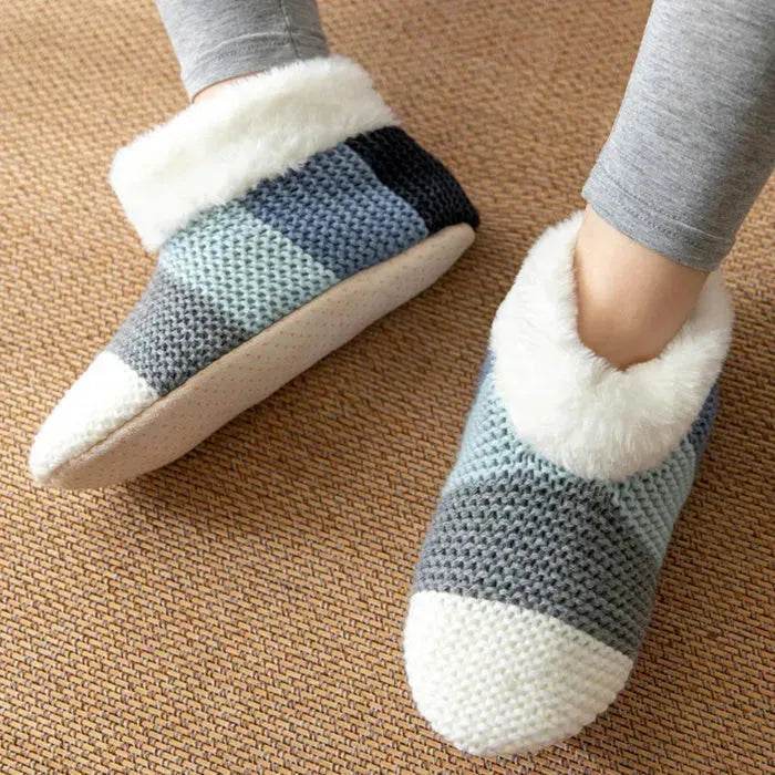 Women's Color-matching Knitted Plush Floor Socks Home Indoor Warm Non-slip Carpet Socks Winter Fashion - EX-STOCK Canada