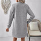 Casual Fashion Plain Round neck Long Sleeve Cashmere Mini Jumper Dress - EX-STOCK Canada