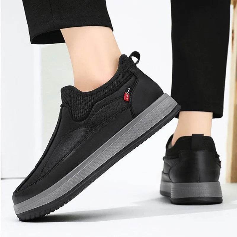 Winter Warm Fleece Snow Boots Round-toed Platform Ankle Boot Fashion Simple Non-slip Flat Cotton Shoes Men - EX-STOCK Canada