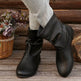 Fashion Round-toed Flat Boots Versatile Simple Slip-on Western Cowboy Boot Casual Short Shoes For Women - EX-STOCK Canada