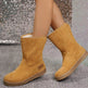 Women's Snow Boots Winter Warm Non-slip Flat Mid-calf Boot Plus Velvet And Thickened Cotton Shoes - EX-STOCK Canada