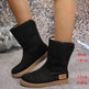 Women's Snow Boots Winter Warm Non-slip Flat Mid-calf Boot Plus Velvet And Thickened Cotton Shoes - EX-STOCK Canada