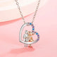 Love Couple Necklace With Colorful Rhinestones Fashion Creative Heart-shaped Necklace For Valentine's Day Gift - EX-STOCK Canada