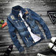 Fashion lapel men's denim jacket jacket men casual Jeans - EX-STOCK CANADA