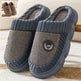 Plus Size Colorblock Plush Slippers For Women Men Winter Warm Home Slipper Indoor Thick-soled Fleece Shoes Couple - EX-STOCK Canada