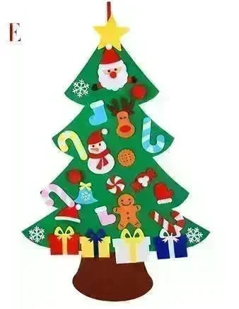 DIY Felt Christmas Tree New Year Toddler Kids Handmade Gift Toys Door Wall Hanging Ornaments Holiday Party Home Decor Set - EX-STOCK CANADA