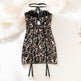 Strapless Corset Mini dress Leopard Lace mesh A-line Tube short dress for club and party - EX-STOCK Canada