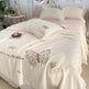 Korean Ice Silk Summer Quilt Four-piece Set Embroidery Lace Air Conditioning Cool Feeling Thin Duvet EX-STOCK Canada 