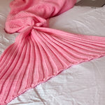 Hot Mermaid Blanket Handmade Knitted Sleeping Wrap TV Sofa Mermaid Tail Blanket Kids AdultBaby Crocheted Bag Bedding Throws Bag EX-STOCK Canada 