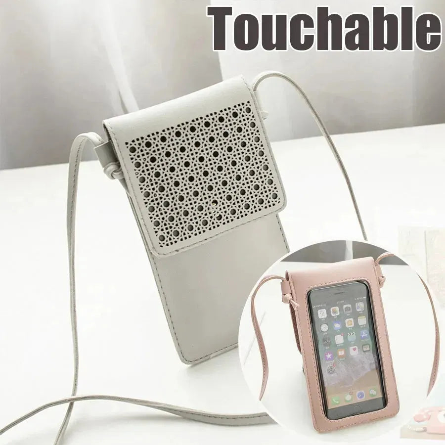 Cross Body Mobile Phone Bag Touching Screen Clear Window Mini Purse Cell Phone Bag Pouch DIN889 - EX-STOCK CANADA