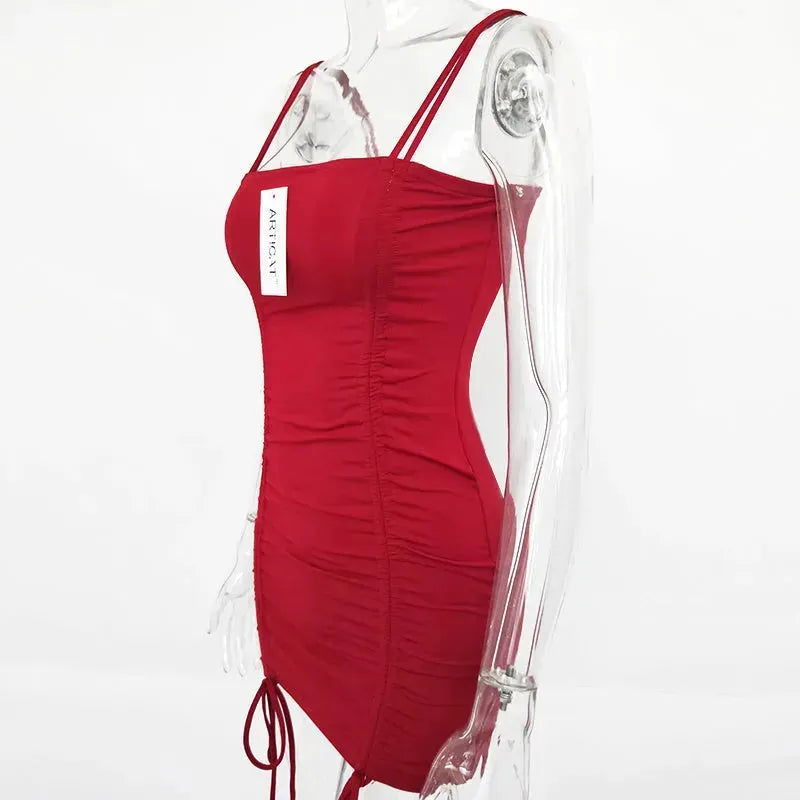 Articat Spaghetti Strap Sexy Backless Women Summer Dress Strapless Bodycon Bandage Party Dresses Vestidos Club Mini Dress - EX-STOCK CANADA