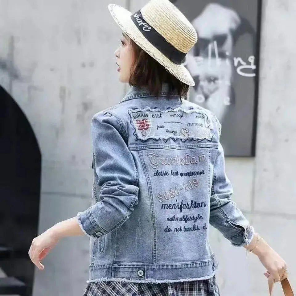 Korean Version Of The Loose Student's New Trendy All-match Net Red College Style Simple Denim Jacket Women - EX-STOCK CANADA