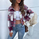 Fashion Oversized Plaid Lapel Cropped Jacket outwear top for women - EX-STOCK Canada