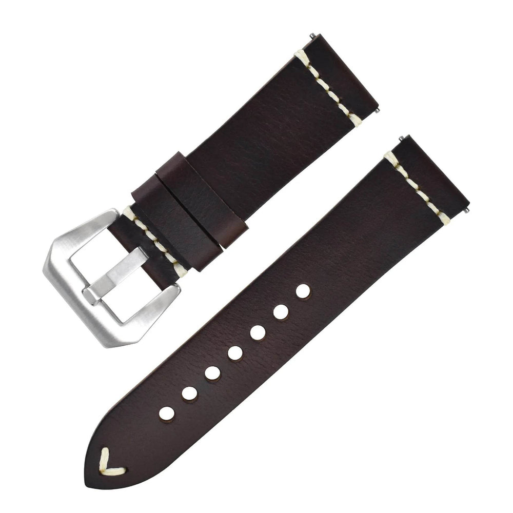 Discoloring Oil Wax Top Layer Cowhide Watch Strap - EX-STOCK Canada