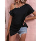 Women Clothes Off Shoulder Blouse Summer Irregular Design Tops Shirt - EX-STOCK CANADA