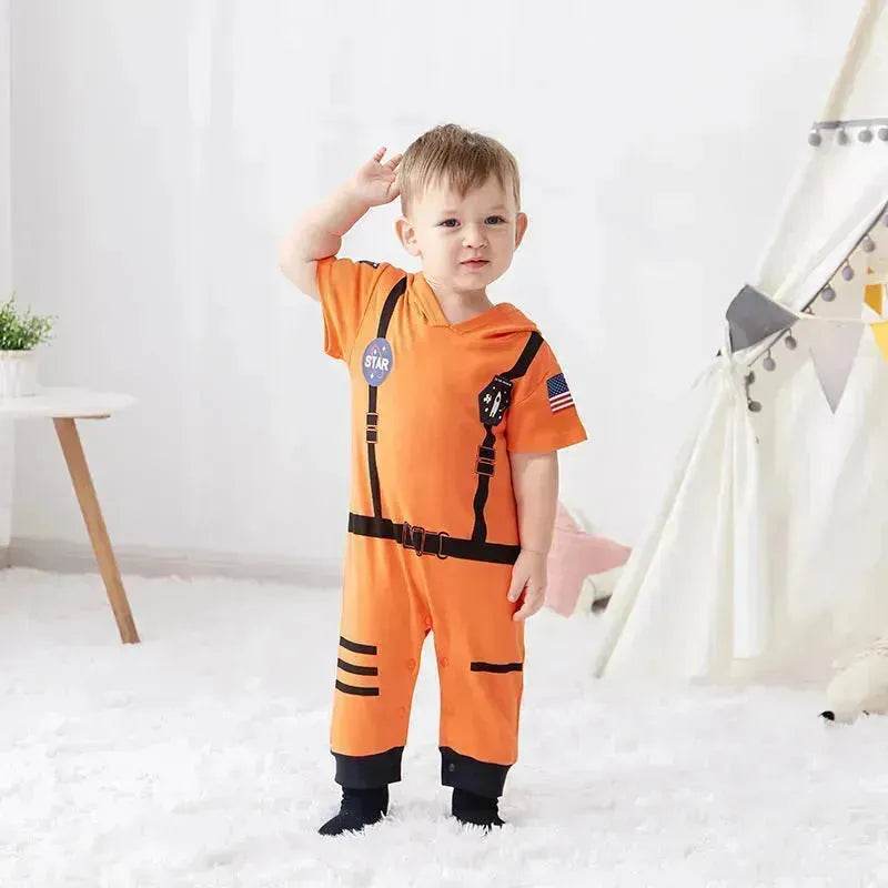Space Suit Summer Long-sleeved Jumpsuit Holiday Pullover Clothes Baby boy Astronaut costume - EX-STOCK Canada