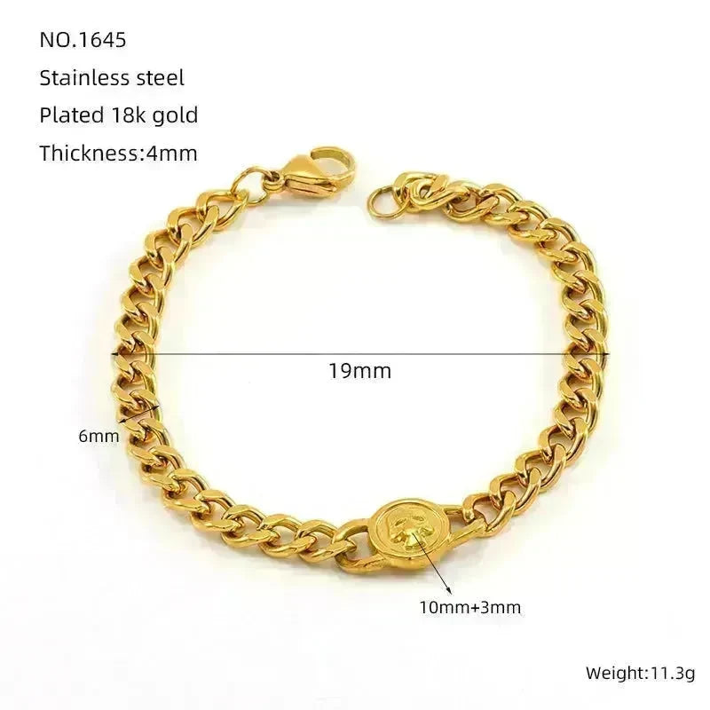 Fashion Stainless Steel Cuban Link Chain Bracelet Numbers - EX-STOCK CANADA