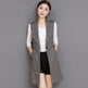 Plaid Long Blazer Vest Women Sleeveless Jacket - EX-STOCK Canada