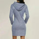Women New hooded zipper pullover mid-length sweater - EX-STOCK CANADA