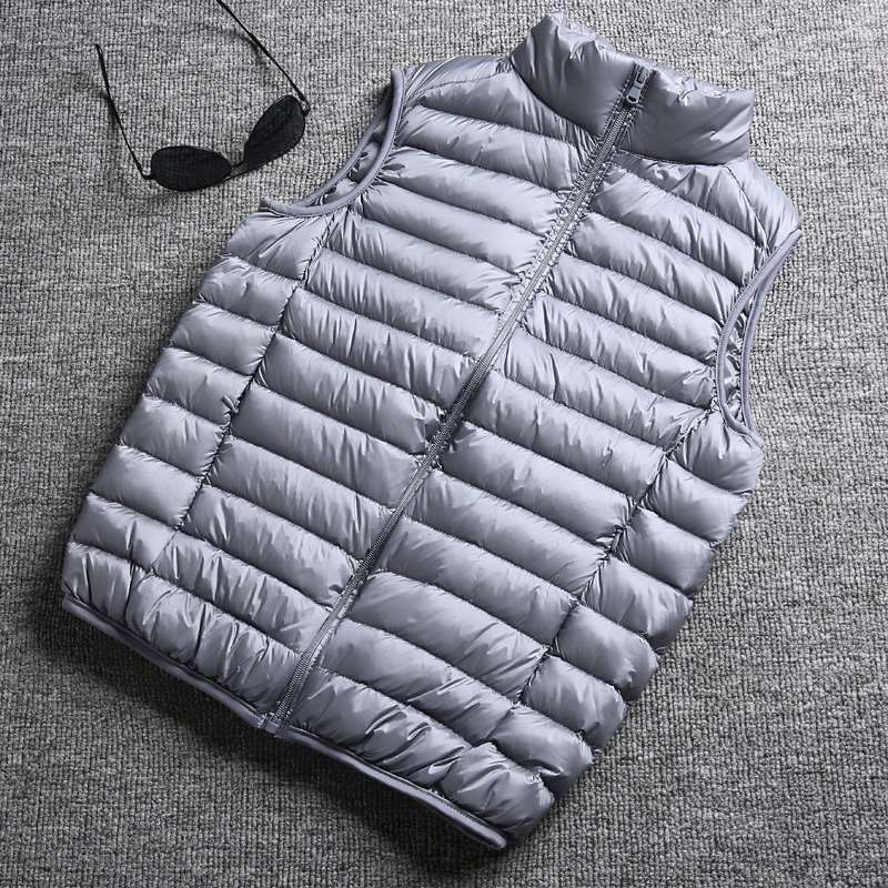 Winter white duck down ultralight sleeveless vest | EX-STOCK product gallery photo 3