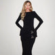Fashion Round Neck Slim Fit Long Sleeve Bodycon Black Dress - EX-STOCK Canada