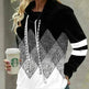 New Fashion Women's Pile Collar Printed Hoodie Pullover Top - EX-STOCK CANADA