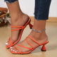Women's Square-Toe Chunky Heel Sandals – Roman Style Thin Strap High Heels