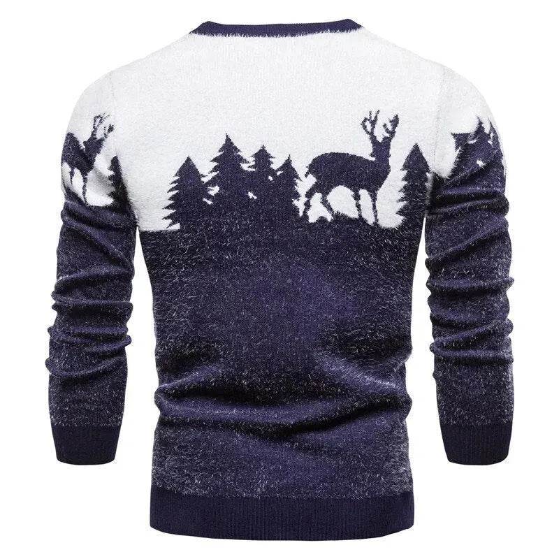 Christmas deer Knit Cashmere sweater for men - EX-STOCK Canada