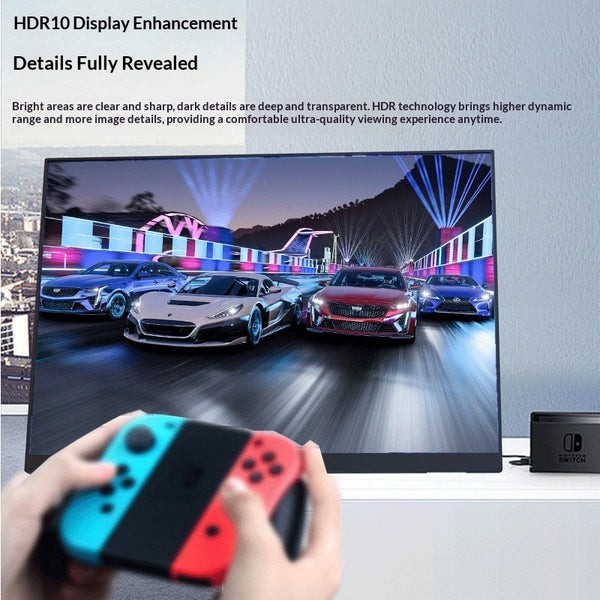 شاشة محمولة بحجم 14 بوصة USB-C بدقة 4K IPS وسطوع 500 نت كشاشة ثانوية للكمبيوتر المحمول