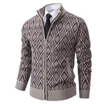 2025 Fall Winter Men Fleece-lined Thick Stand Collar Sweater Cardigan for men - EX-STOCK Canada