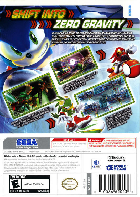 SONIC RIDERS - GRAVITÉ ZÉRO 