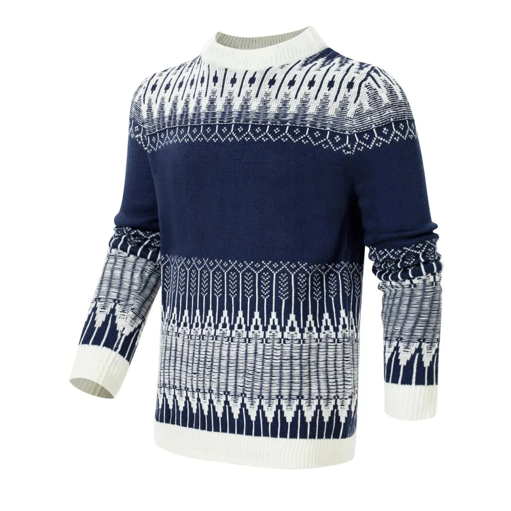 Men's Crewneck Pullover Sweater Unisex Fair Isle Long Sleeve Knitted Sweater - EX-STOCK CANADA