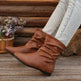 Fashion Round-toed Flat Boots Versatile Simple Slip-on Western Cowboy Boot Casual Short Shoes For Women - EX-STOCK Canada