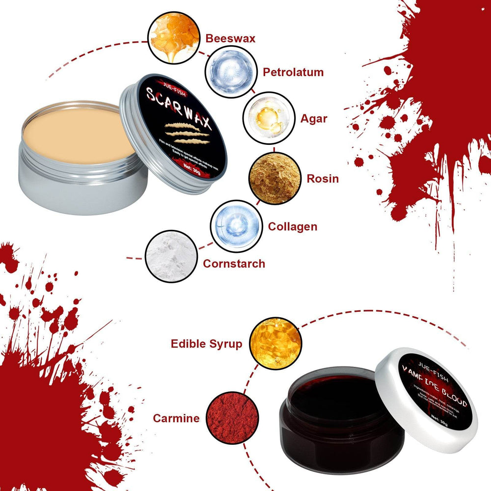 Halloween Makeup Kit, Simulates Plasma Skin Wax-Shaped Scar Water Wound Makeup Halloween Makeup Kit - EX-STOCK Canada