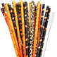 40 Pack Of 9 Inch BPA-Free Halloween Reusable Straws With Colorful Stripe Print Hard Straws For Mason Jars, Mason Glasses, Home Or Party Use, Comes With A Cleaning Brush-Selling On Amazon Is Prohibite - EX-STOCK Canada