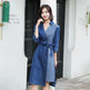 Casual Fashion Slim denim Wrap dress - EX-STOCK CANADA