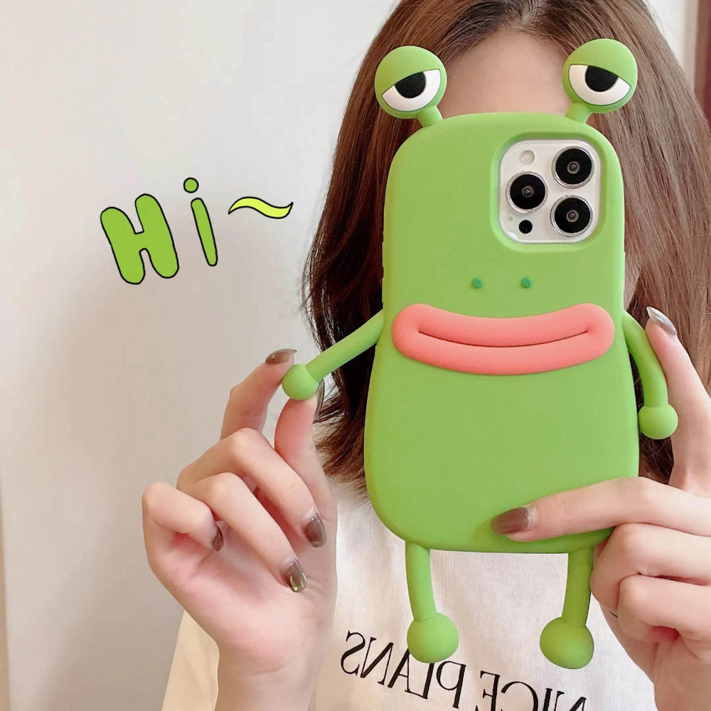 Cute Frog Cartoon Shockproof Bumper Phone Case for Girls - EX-STOCK Canada