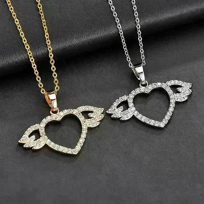 Women Fashion Angel love pendant Necklace Gold Silver - EX-STOCK CANADA