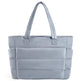 Blue Large Capacity Quilted Puffer Tote Bag for Women – Multi-Pocket Shoulder Bag | 9 Colours
