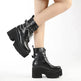 Black Block heeled Buckled Ankle boot Gothic for women - EX-STOCK Canada