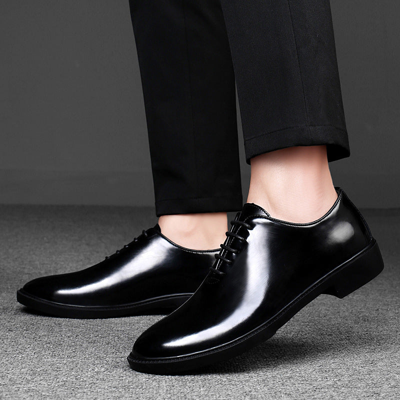 Men's Business Formal Leather Shoes – Cowhide Round Toe, Sizes 36–49