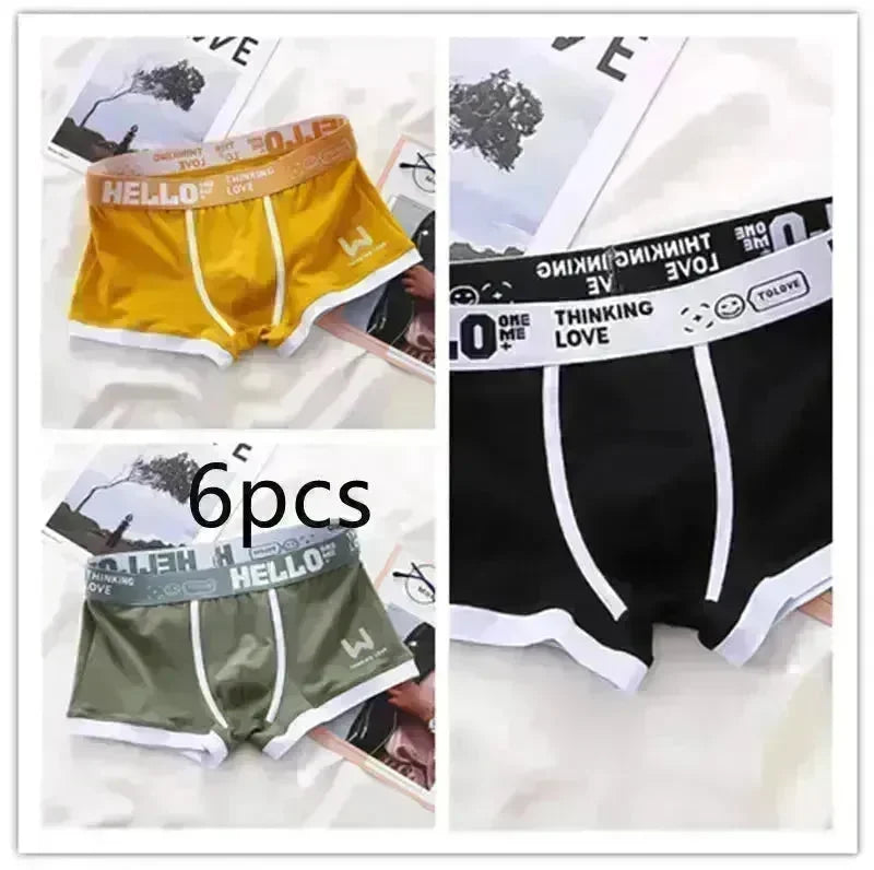 Men's Cotton  Boxer Briefs Trendy Breathable Low waist underwear - EX-STOCK CANADA
