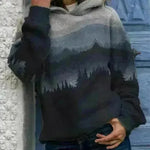 Hooded Long Sleeve Digital Printing Loose Casual Sweater For Women - EX-STOCK CANADA