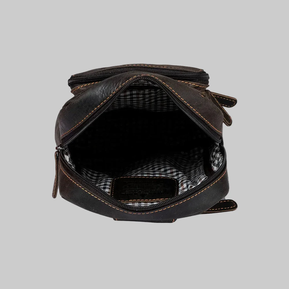 Mochila bandolera de cuero Greenwood HamiltonEX-STOCK Canada 