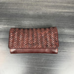 Women's Leather Basket Weave Purse 