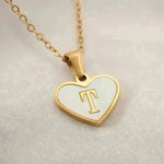 26 Letter Heart-shaped Necklace White Shell Love Clavicle Chain Fashion Personalized Necklace For Women Jewelry Valentine's Day - EX-STOCK CANADA