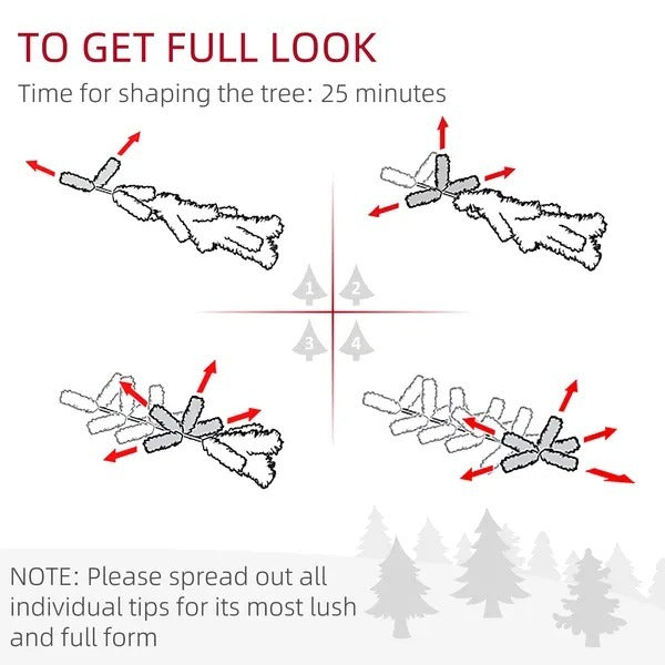 6ft Pencil Christmas Tree, Flocked Tree With 479 Branch Tips And Metal Base For Home, Indoor, Holiday EX-STOCK Canada 