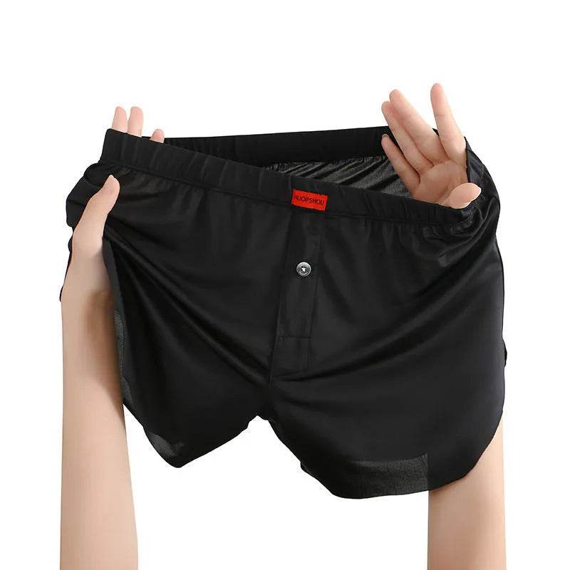 Men's Underwear Solid Color Loose Breathable Ice Silk Boxers - EX-STOCK Canada