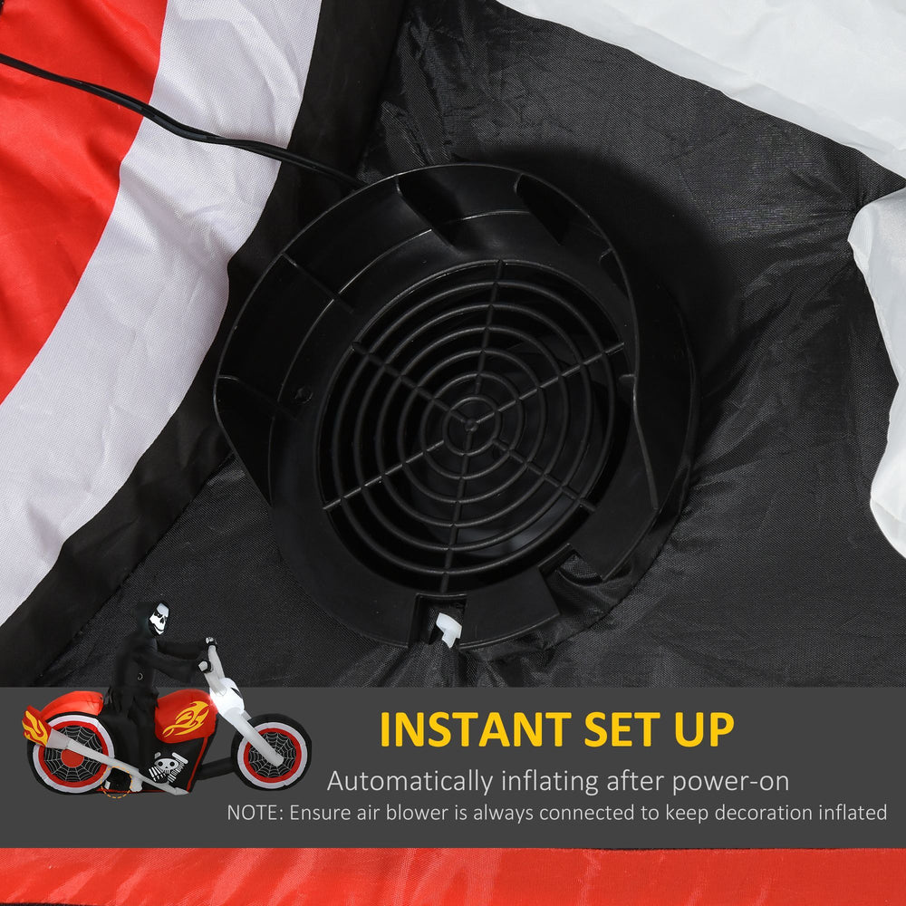 6' Long Halloween Grim Reaper Flaming Motorcycle Outdoor LED Lighted Airblown Inflatable Decoration Holiday Seaon Garden Lawn Decor EX-STOCK Canada 